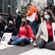 Some protesters blocked the roadway on 3rd Avenue. About 150 protesters gathered at NYPL (New York Public Library) on 5th Avenue and walked to the governor’s office on 3rd Avenue demanding the continuation of the moratorium on housing eviction.